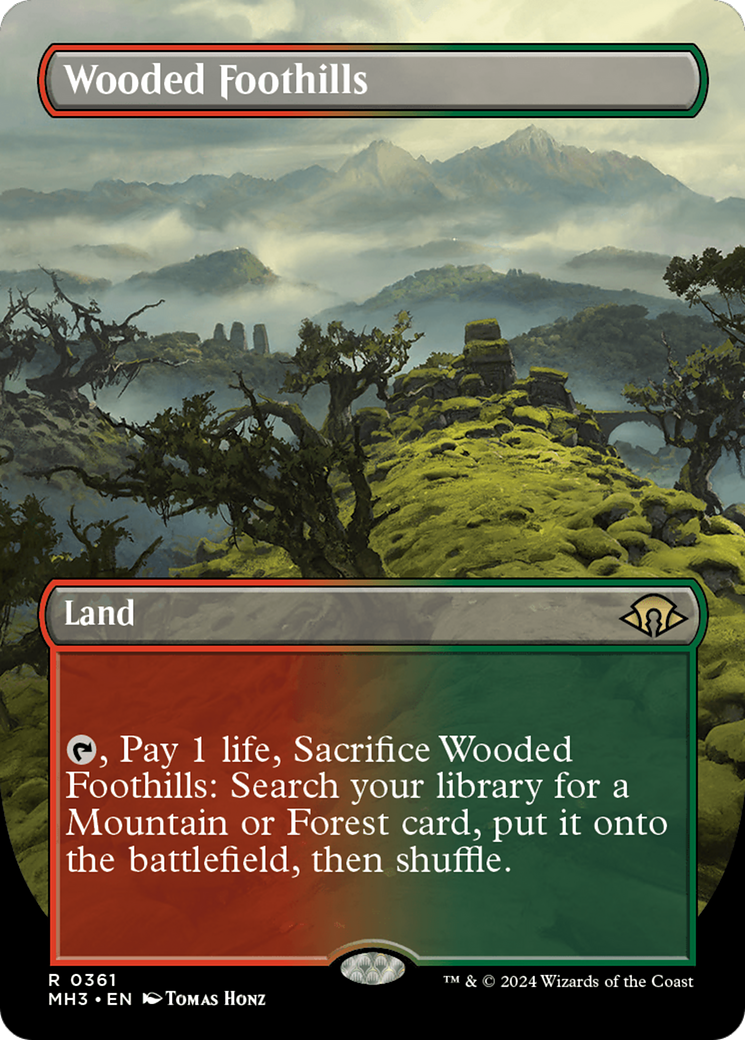 Wooded Foothills (Borderless) [Modern Horizons 3] | Eastridge Sports Cards & Games