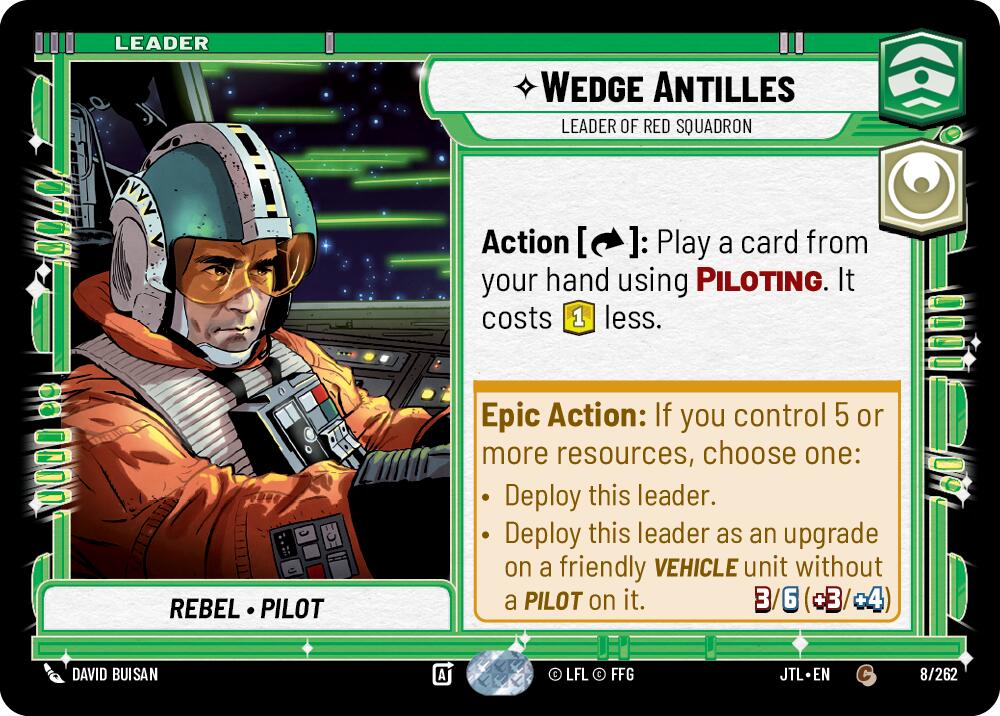Wedge Antilles - Leader of Red Squadron (008/262) (008/257) [Jump to Lightspeed] | Eastridge Sports Cards & Games