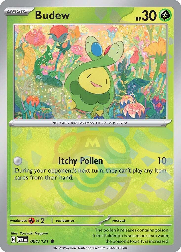 Budew (004/131) (Master Ball Pattern) [Scarlet & Violet: Prismatic Evolutions] | Eastridge Sports Cards & Games