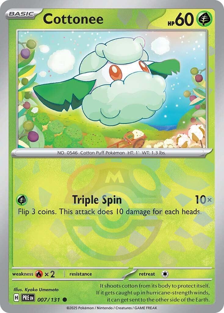 Cottonee (007/131) (Master Ball Pattern) [Scarlet & Violet: Prismatic Evolutions] | Eastridge Sports Cards & Games