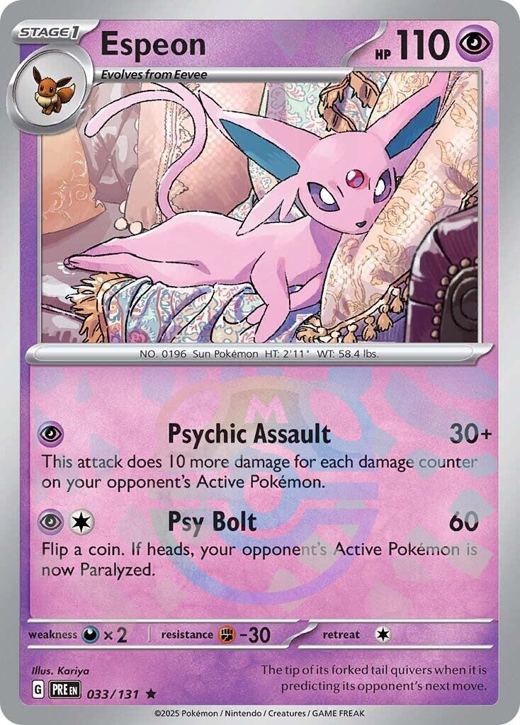Espeon (033/131) (Master Ball Pattern) [Scarlet & Violet: Prismatic Evolutions] | Eastridge Sports Cards & Games
