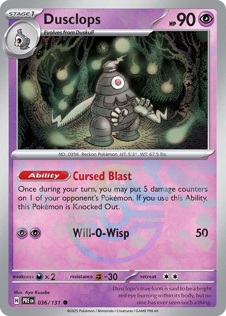 Dusclops (036/131) (Master Ball Pattern) [Scarlet & Violet: Prismatic Evolutions] | Eastridge Sports Cards & Games