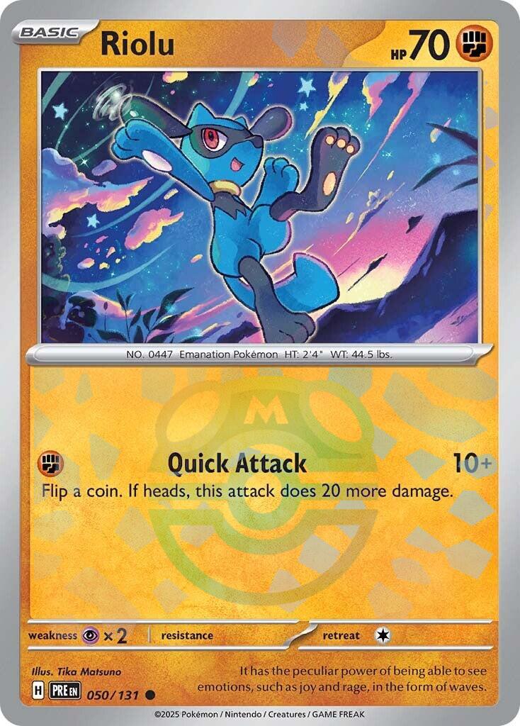 Riolu (050/131) (Master Ball Pattern) [Scarlet & Violet: Prismatic Evolutions] | Eastridge Sports Cards & Games