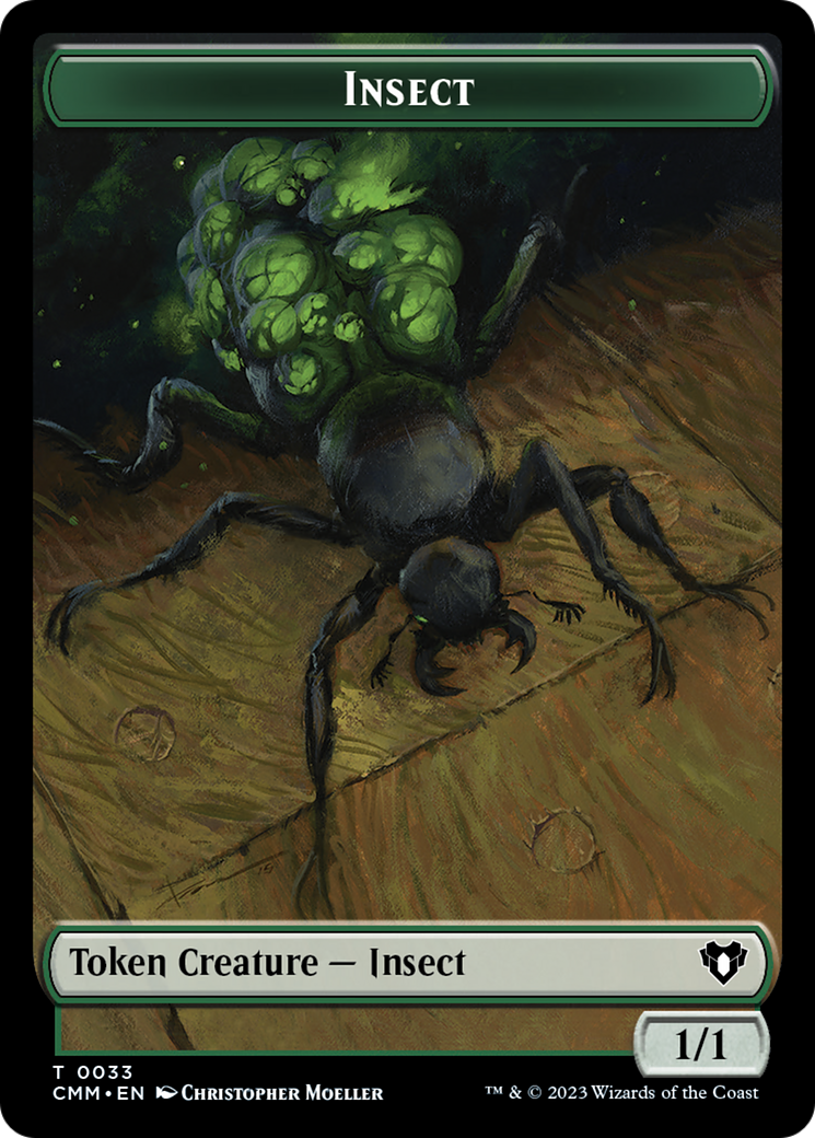 Spirit (0010) // Insect Double-Sided Token [Commander Masters Tokens] | Eastridge Sports Cards & Games