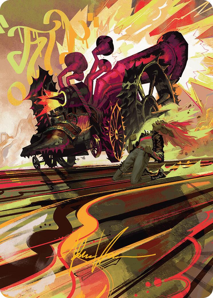 Rocketeer Boostbuggy Art Card (Gold-Stamped Signature) [Aetherdrift Art Series] | Eastridge Sports Cards & Games
