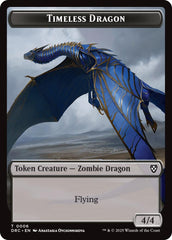 Timeless Dragon // Zombie (0007) Double-Sided Token [Aetherdrift Tokens] | Eastridge Sports Cards & Games