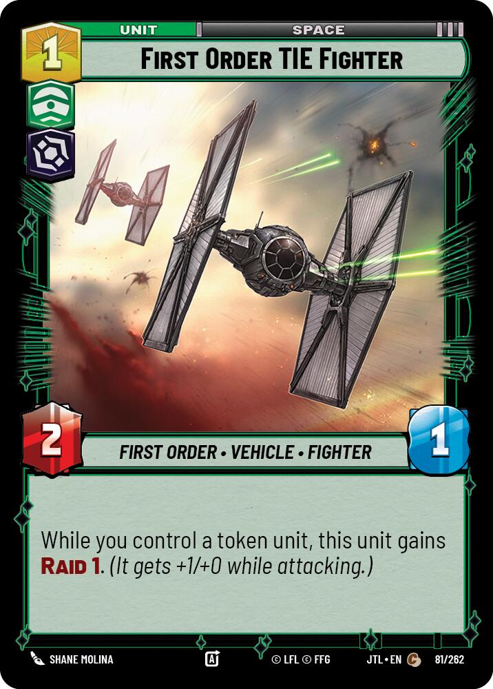 First Order TIE Fighter (081/262) (081/257) [Jump to Lightspeed] | Eastridge Sports Cards & Games