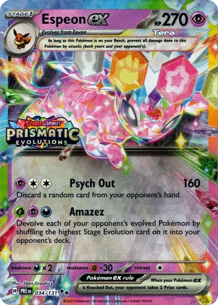 Espeon ex (034/131) (Prismatic Evolutions Stamp) [Scarlet & Violet: Prismatic Evolutions] | Eastridge Sports Cards & Games
