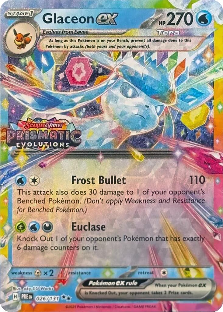 Glaceon ex (026/131) (Prismatic Evolutions Stamp) [Scarlet & Violet: Prismatic Evolutions] | Eastridge Sports Cards & Games