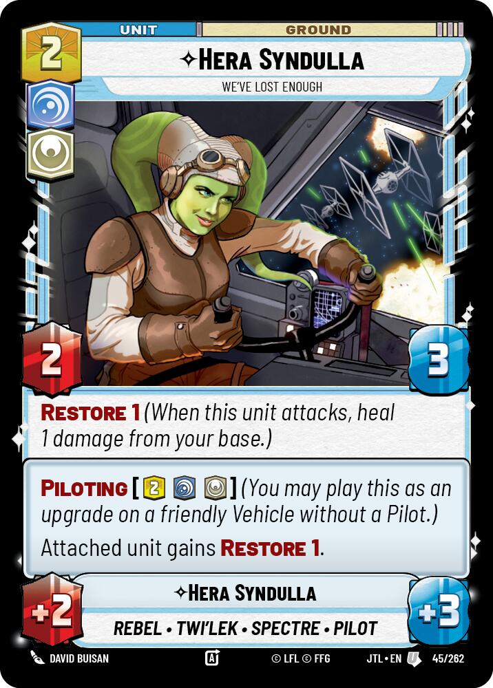 Hera Syndulla - We've Lost Enough (045/262) (045/257) [Jump to Lightspeed] | Eastridge Sports Cards & Games
