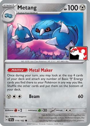 Metang 114/162  - Holofoil Prize Pack Series Cards - Common