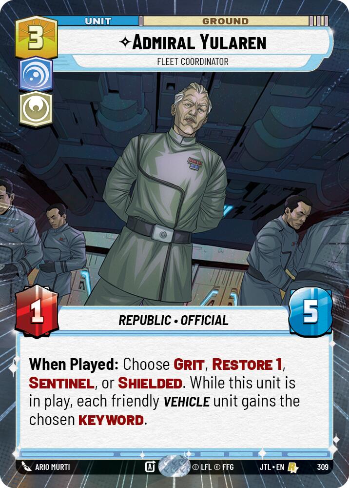 Admiral Yularen - Fleet Coordinator (309) (Hyperspace) (309) [Jump to Lightspeed] | Eastridge Sports Cards & Games