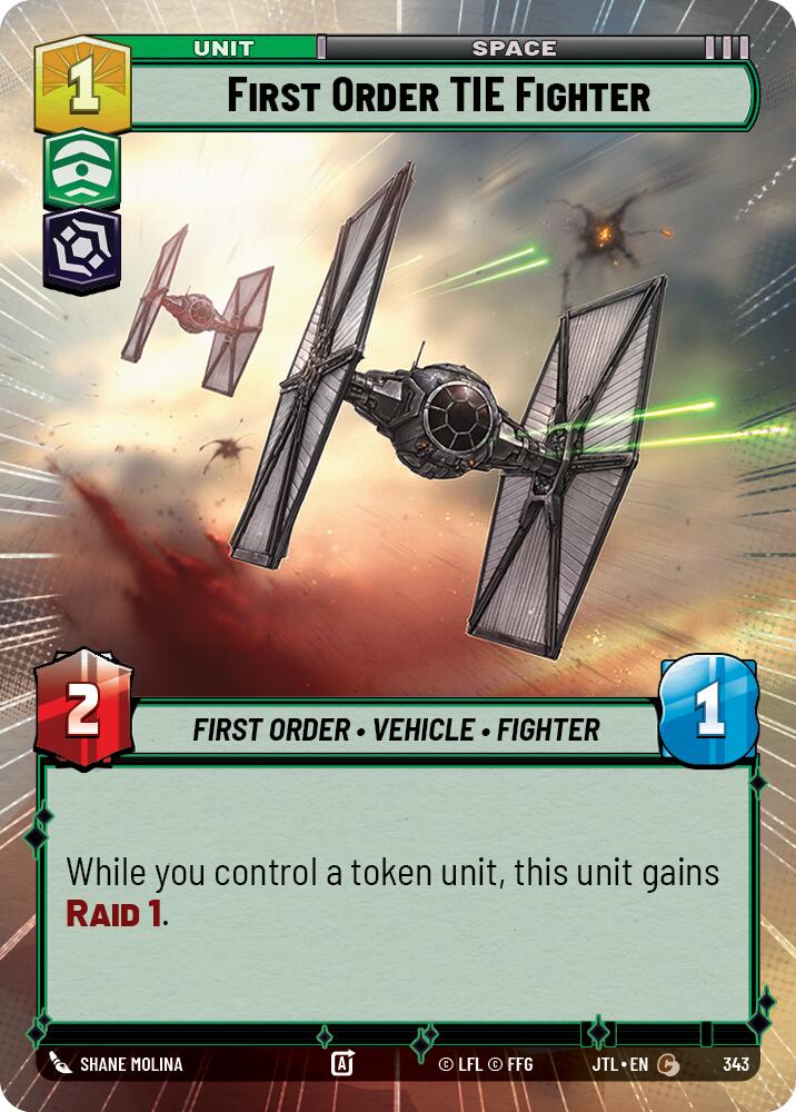 First Order TIE Fighter (343) (Hyperspace) (343) [Jump to Lightspeed] | Eastridge Sports Cards & Games