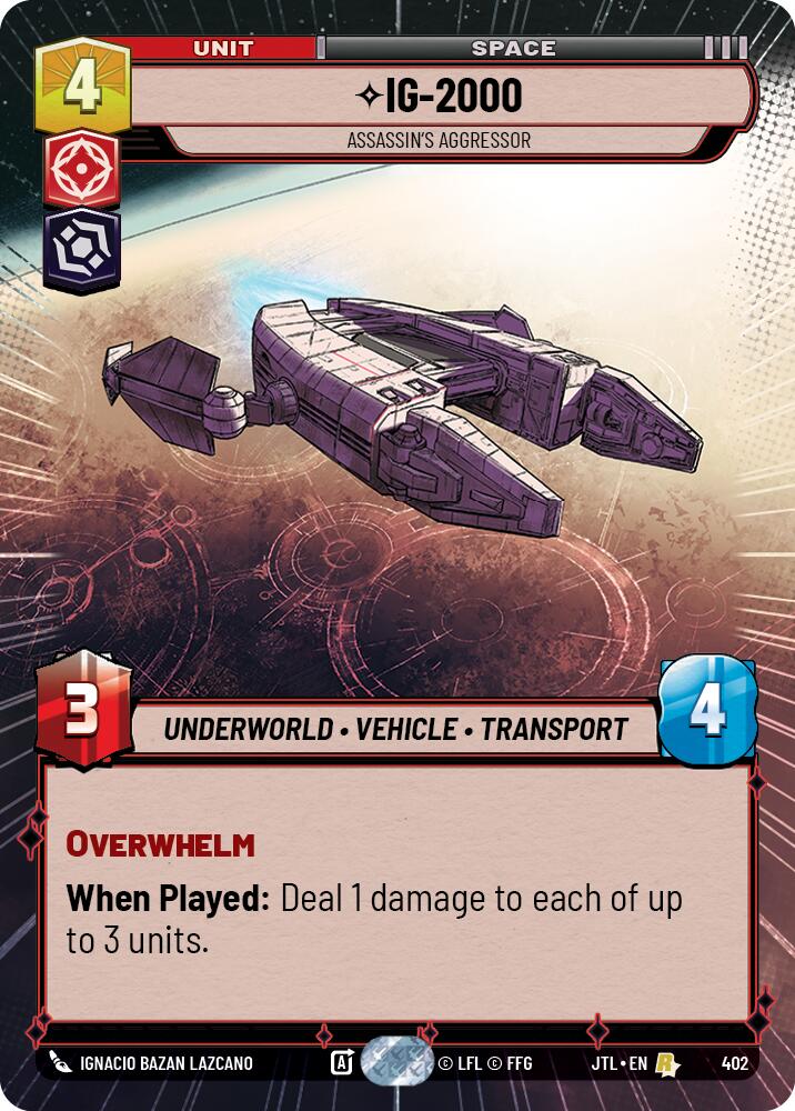 IG-2000 - Assassin's Aggressor (402) (Hyperspace) (402) [Jump to Lightspeed] | Eastridge Sports Cards & Games