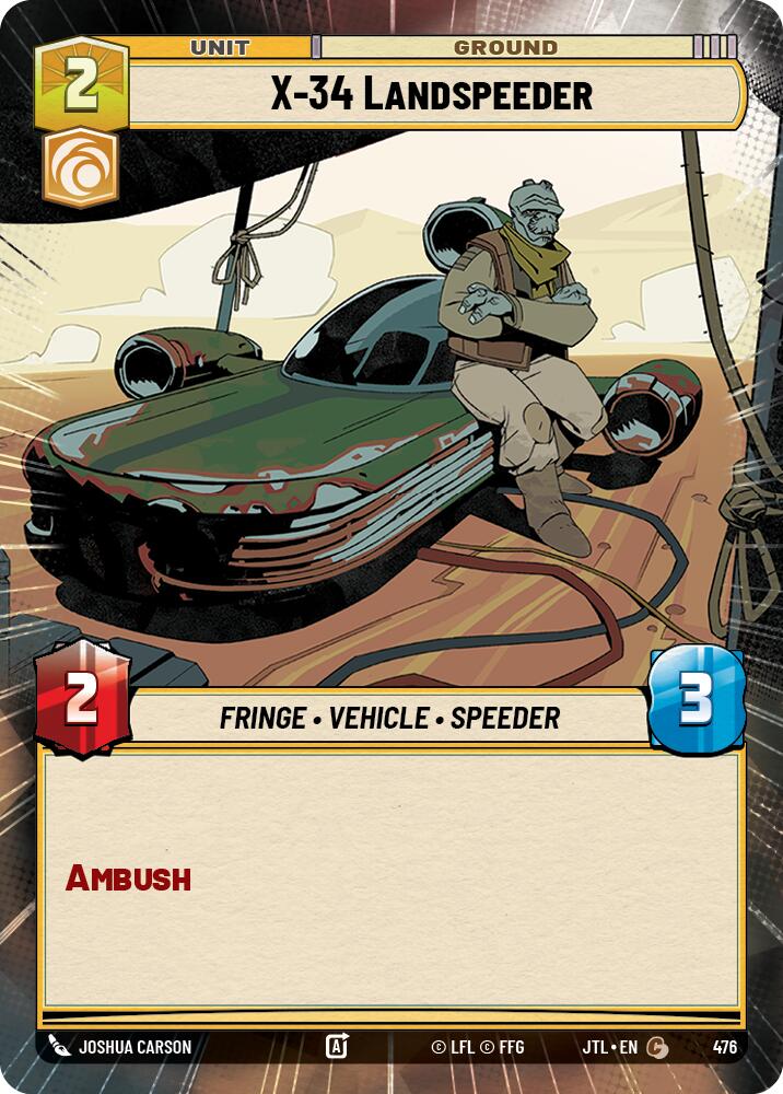 X-34 Landspeeder (476) (Hyperspace) (476) [Jump to Lightspeed] | Eastridge Sports Cards & Games