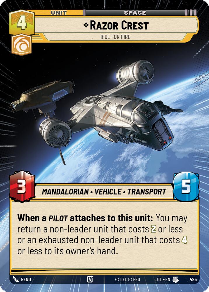 Razor Crest - Ride For Hire (485) (Hyperspace) (485) [Jump to Lightspeed] | Eastridge Sports Cards & Games