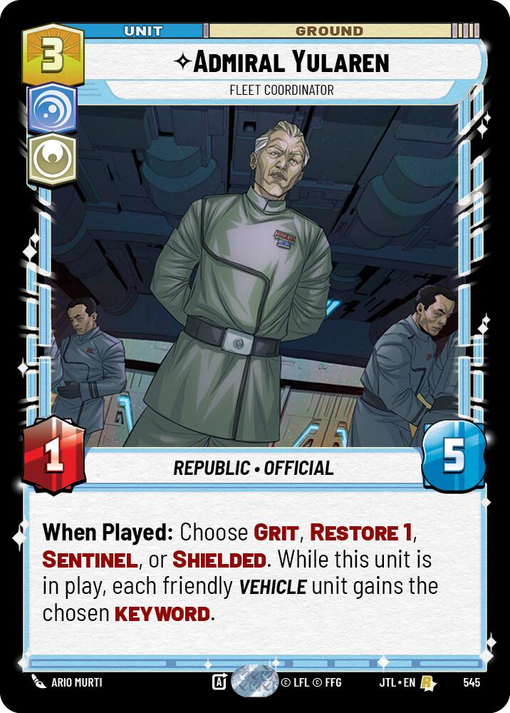 Admiral Yularen - Fleet Coordinator (545) (545) [Jump to Lightspeed] | Eastridge Sports Cards & Games