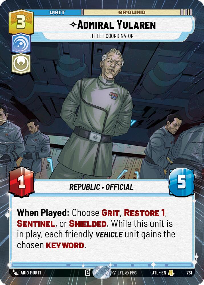 Admiral Yularen - Fleet Coordinator (781) (Hyperspace Foil) (781) [Jump to Lightspeed] | Eastridge Sports Cards & Games