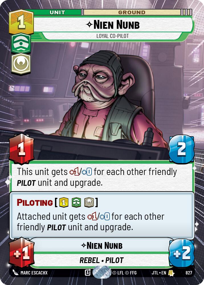 Nien Nunb - Loyal Co-Pilot (827) (Hyperspace Foil) (827) [Jump to Lightspeed] | Eastridge Sports Cards & Games