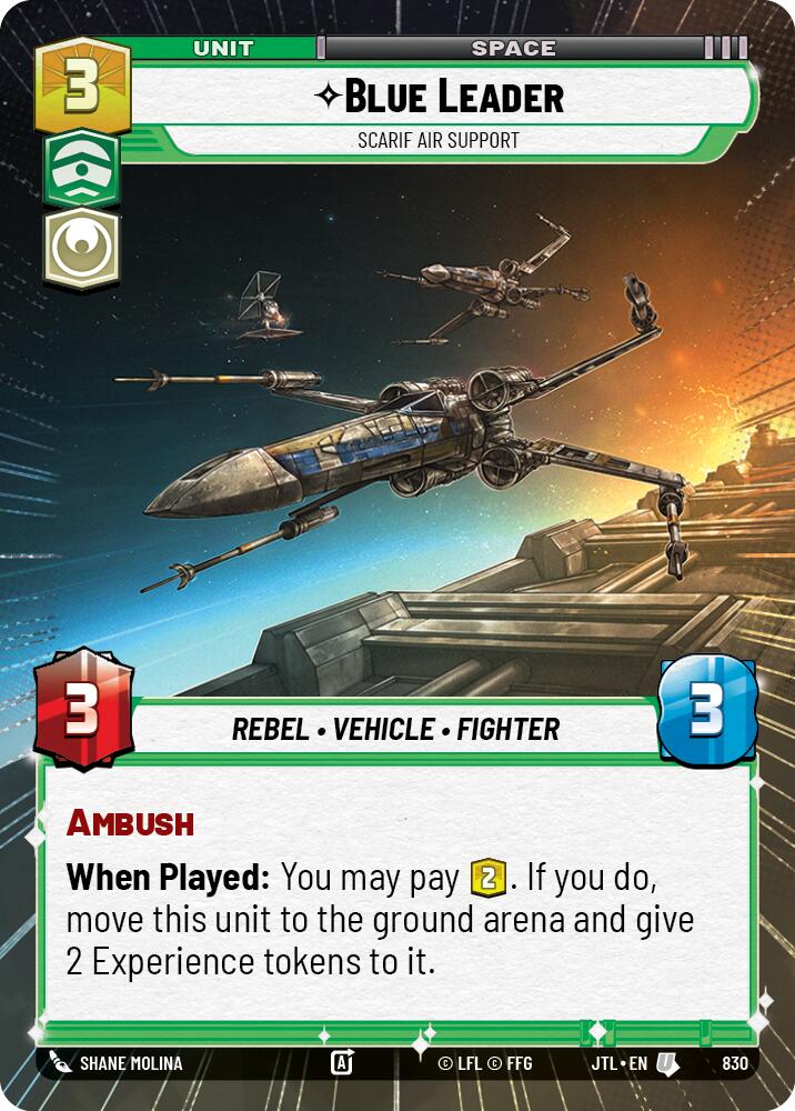 Blue Leader - Scarif Air Support (830) (Hyperspace Foil) (830) [Jump to Lightspeed] | Eastridge Sports Cards & Games