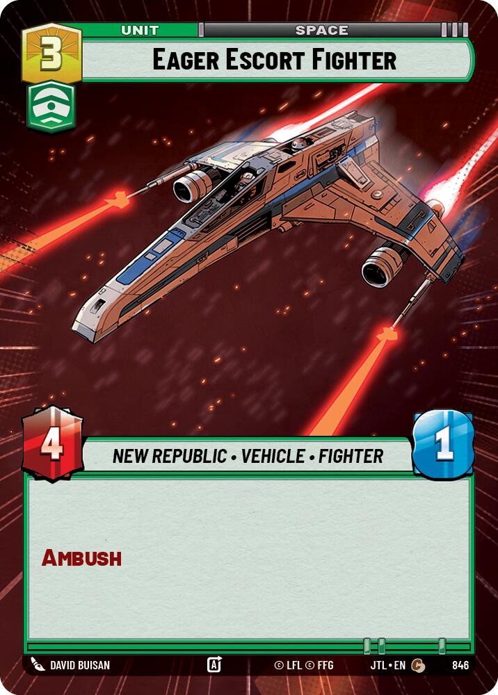 Eager Escort Fighter (846) (Hyperspace Foil) (846) [Jump to Lightspeed] | Eastridge Sports Cards & Games