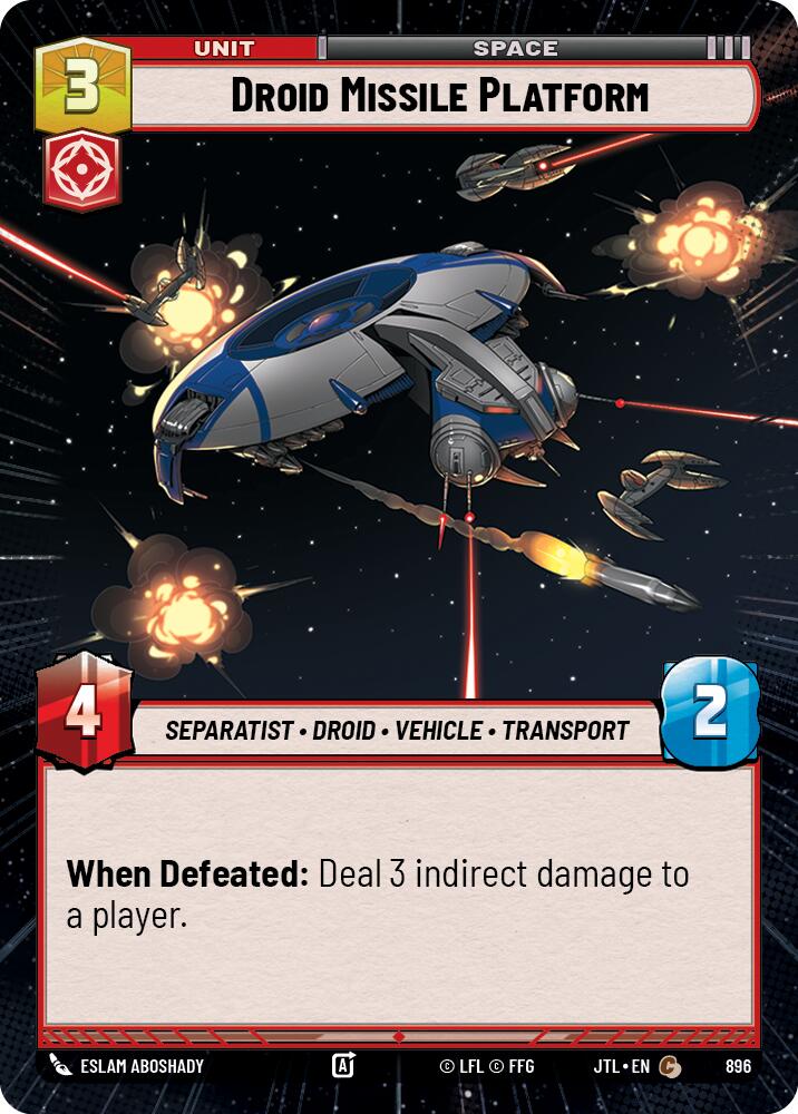 Droid Missile Platform (896) (Hyperspace Foil) (896) [Jump to Lightspeed] | Eastridge Sports Cards & Games