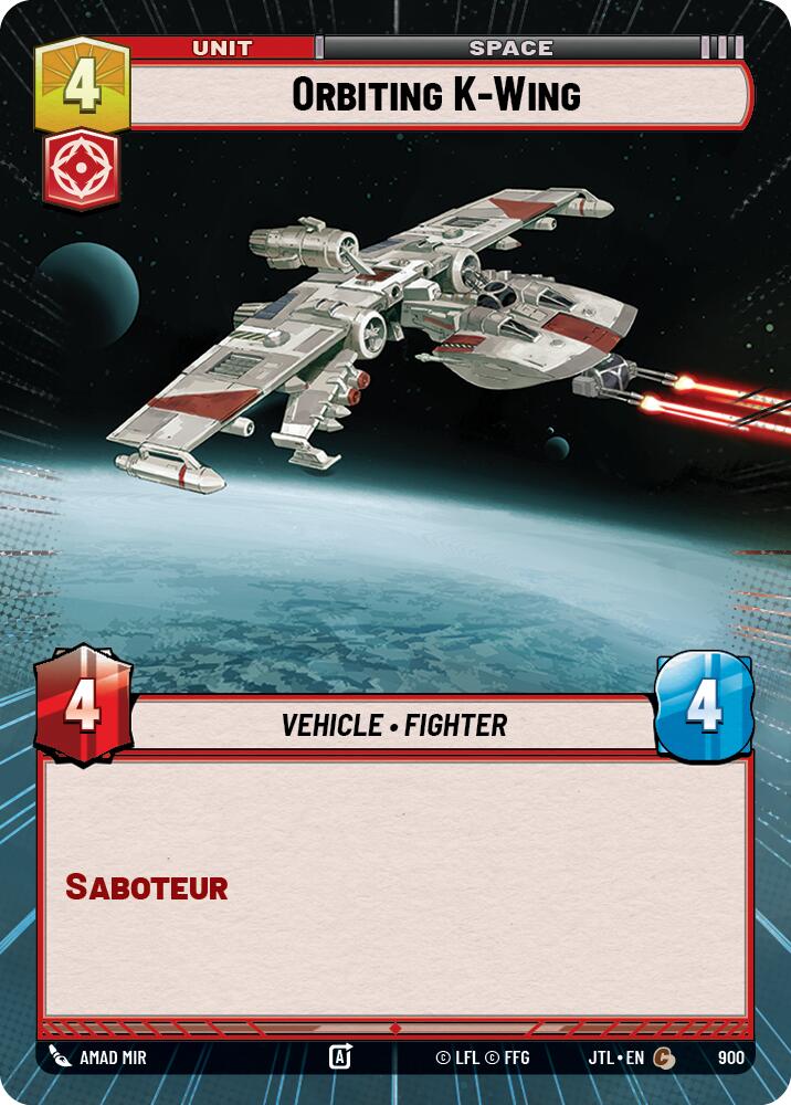 Orbiting K-Wing (900) (Hyperspace Foil) (900) [Jump to Lightspeed] | Eastridge Sports Cards & Games