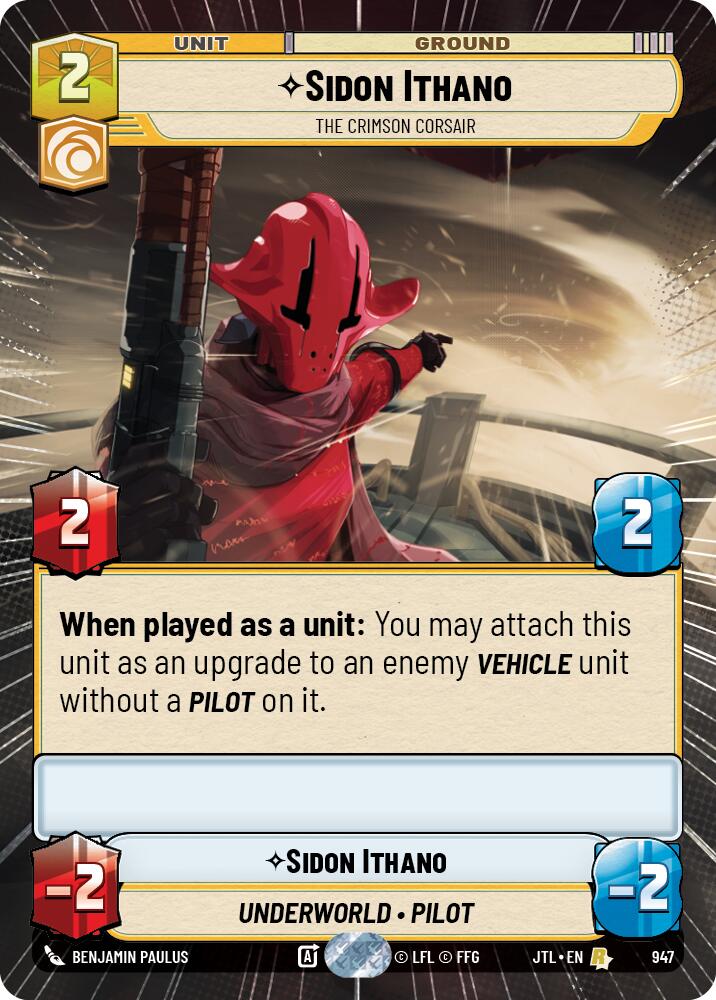 Sidon Ithano - The Crimson Corsair (947) (Hyperspace Foil) (947) [Jump to Lightspeed] | Eastridge Sports Cards & Games