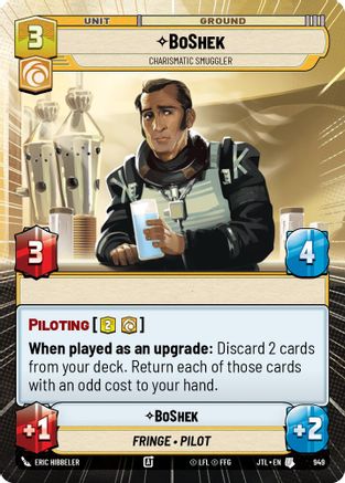 BoShek - Charismatic Smuggler (Hyperspace Foil) (949) - Jump to Lightspeed Foil