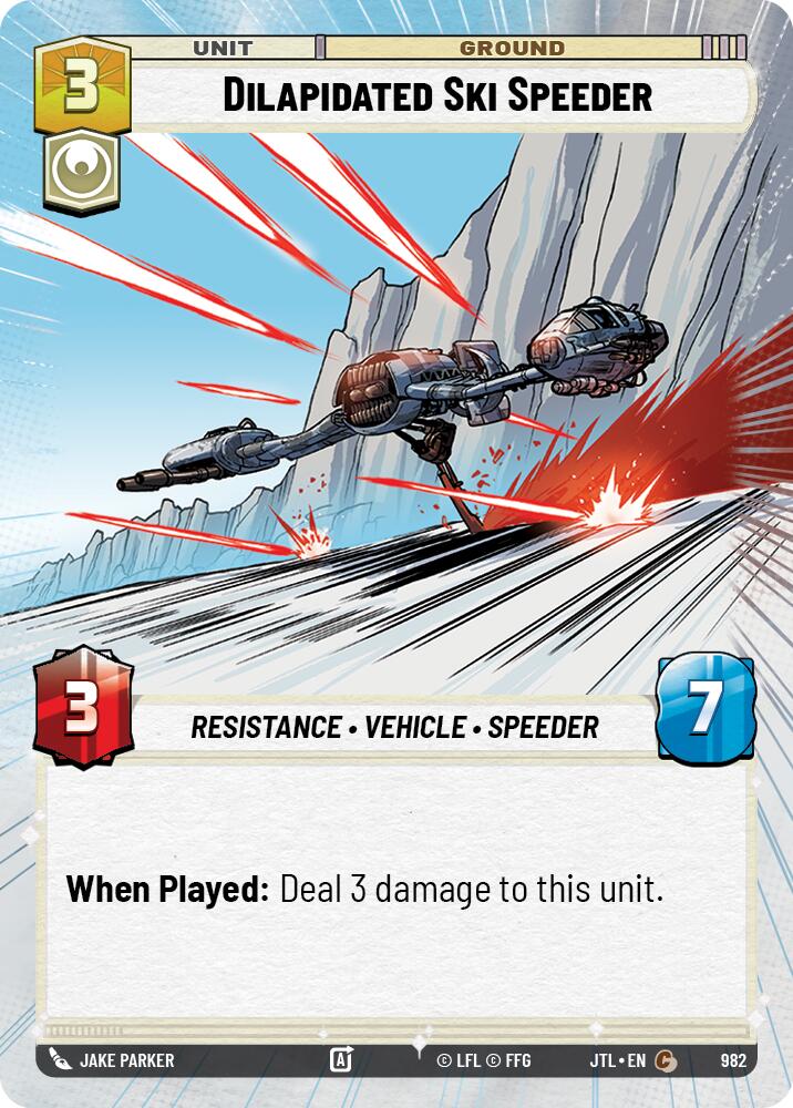 Dilapidated Ski Speeder (982) (Hyperspace Foil) (982) [Jump to Lightspeed] | Eastridge Sports Cards & Games