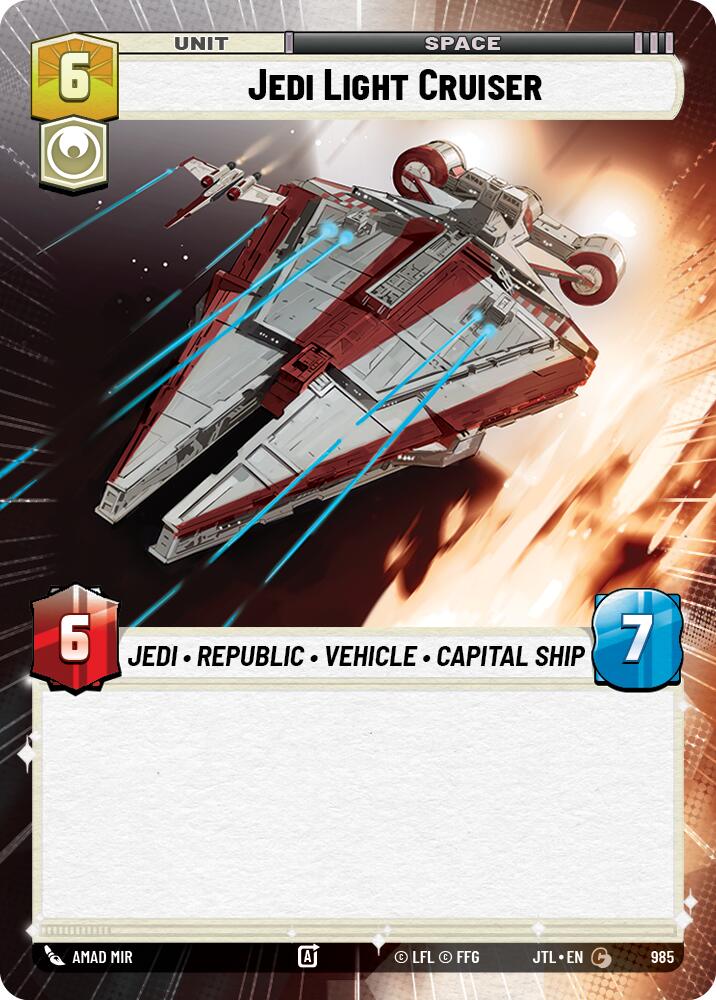 Jedi Light Cruiser (985) (Hyperspace Foil) (985) [Jump to Lightspeed] | Eastridge Sports Cards & Games
