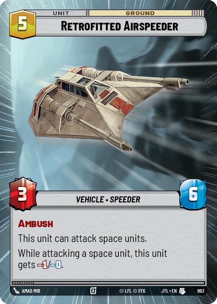 Retrofitted Airspeeder (993) (Hyperspace Foil) (993) [Jump to Lightspeed] | Eastridge Sports Cards & Games