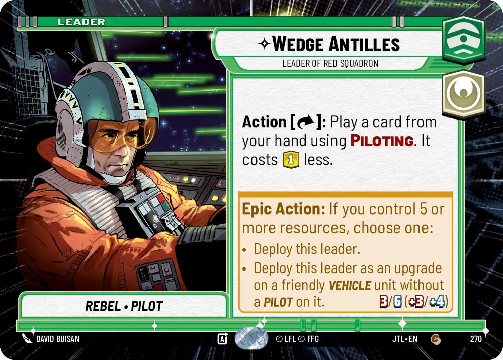 Wedge Antilles - Leader of Red Squadron (270) (Hyperspace) (270) [Jump to Lightspeed] | Eastridge Sports Cards & Games