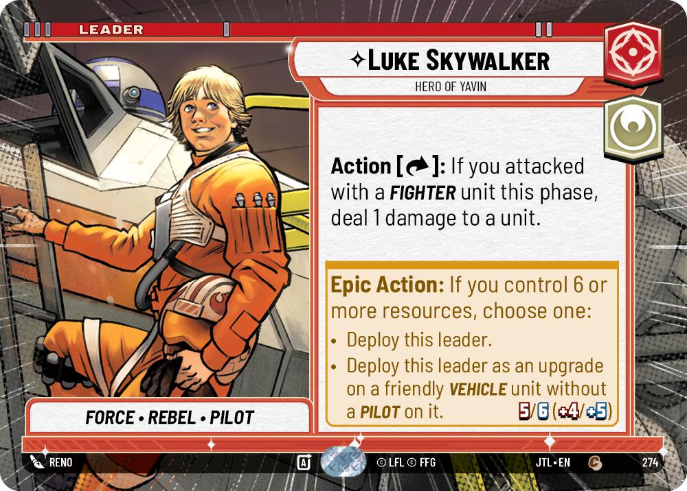 Luke Skywalker - Hero of Yavin (274) (Hyperspace) (274) [Jump to Lightspeed] | Eastridge Sports Cards & Games