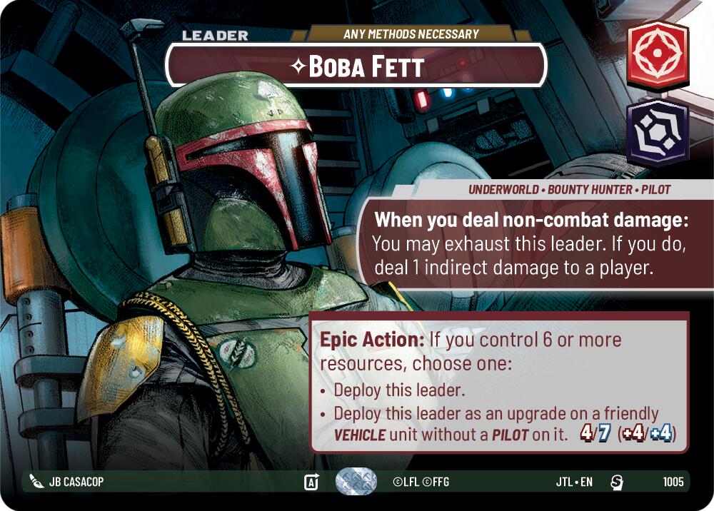 Boba Fett - Any Methods Necessary (1005) (Showcase) (1005) [Jump to Lightspeed] | Eastridge Sports Cards & Games