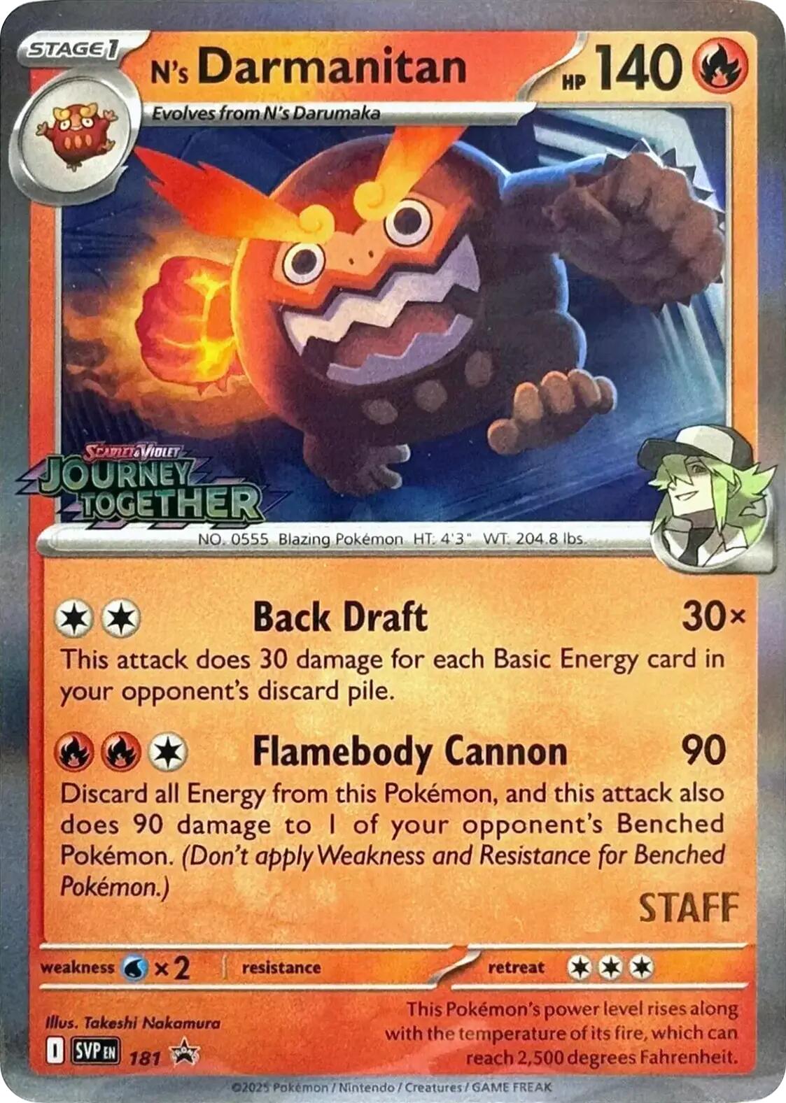 N's Darmanitan (181) (Prerelease Staff) [Scarlet & Violet: Black Star Promos] | Eastridge Sports Cards & Games