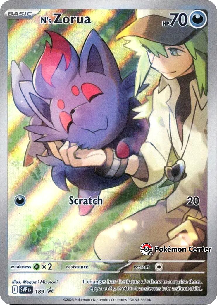 N's Zorua (SVP189) (Pokemon Center Exclusive) [Scarlet & Violet: Black Star Promos] | Eastridge Sports Cards & Games