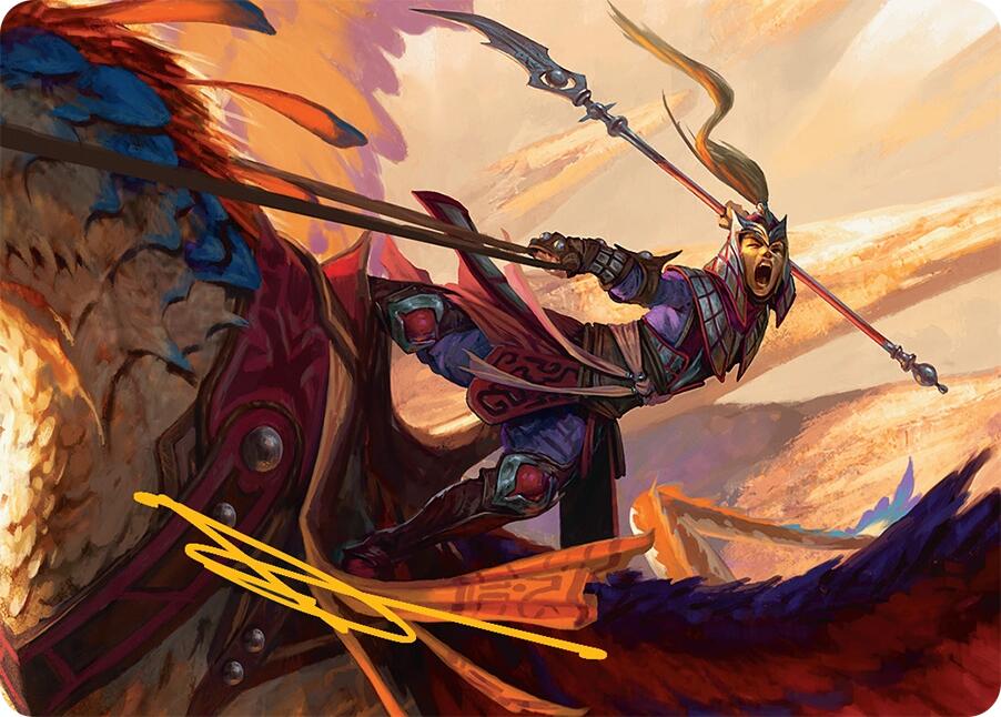 Dragonback Lancer Art Card (3/54) (Gold-Stamped Signature) [Tarkir: Dragonstorm Art Series] | Eastridge Sports Cards & Games