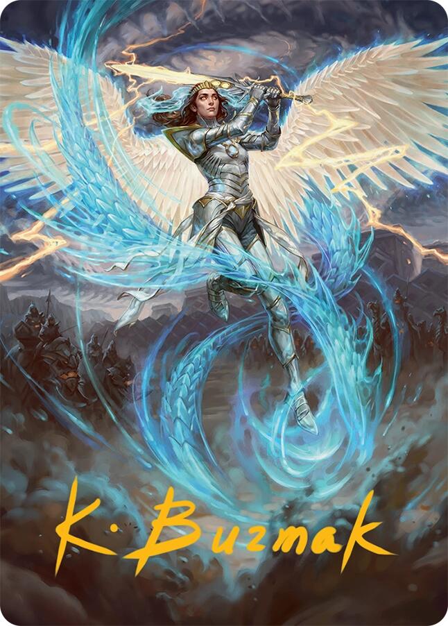 Elspeth, Storm Slayer Art Card (49/54) (Gold-Stamped Signature) [Tarkir: Dragonstorm Art Series] | Eastridge Sports Cards & Games