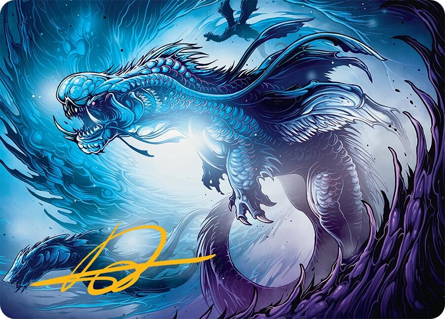 Roiling Dragonstorm Art Card (33/54) (Gold-Stamped Signature) [Tarkir: Dragonstorm Art Series] | Eastridge Sports Cards & Games