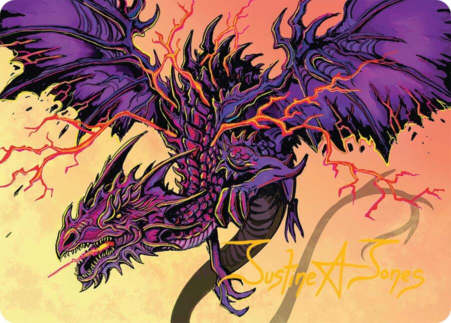 Stormshriek Feral Art Card (35/54) (Gold-Stamped Signature) [Tarkir: Dragonstorm Art Series] | Eastridge Sports Cards & Games