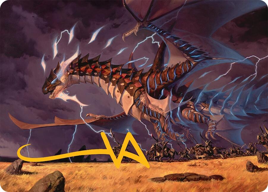Neriv, Heart of the Storm Art Card (25/54) (Gold-Stamped Signature) [Tarkir: Dragonstorm Art Series] | Eastridge Sports Cards & Games