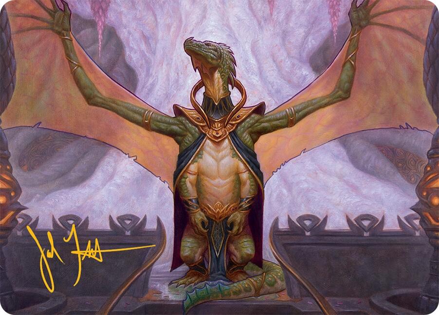 Kheru Goldkeeper Art Card (36/54) (Gold-Stamped Signature) [Tarkir: Dragonstorm Art Series] | Eastridge Sports Cards & Games