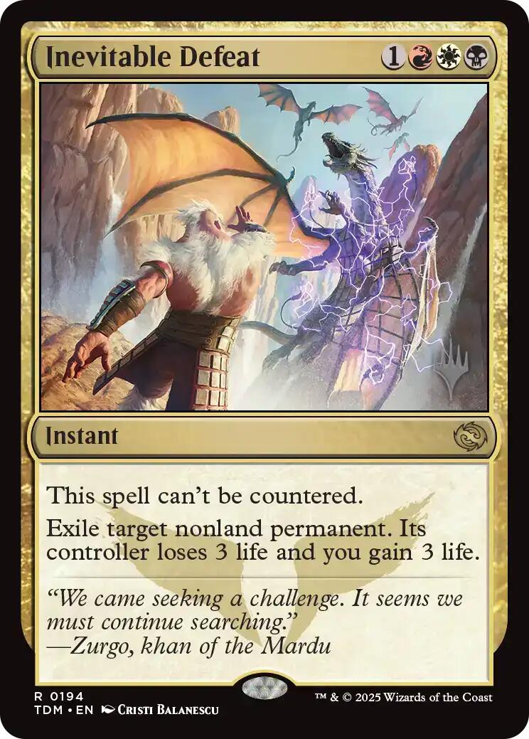 Inevitable Defeat [Tarkir: Dragonstorm Promos] | Eastridge Sports Cards & Games