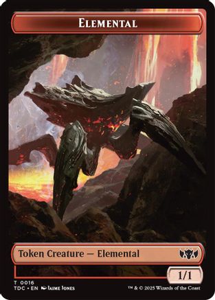 Elemental (0016) // Gold Double-Sided Token [Tarkir: Dragonstorm Commander Tokens]