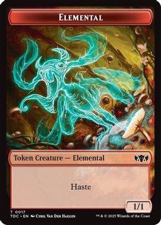 Elemental (0017) // Warrior Double-Sided Token [Tarkir: Dragonstorm Commander Tokens]