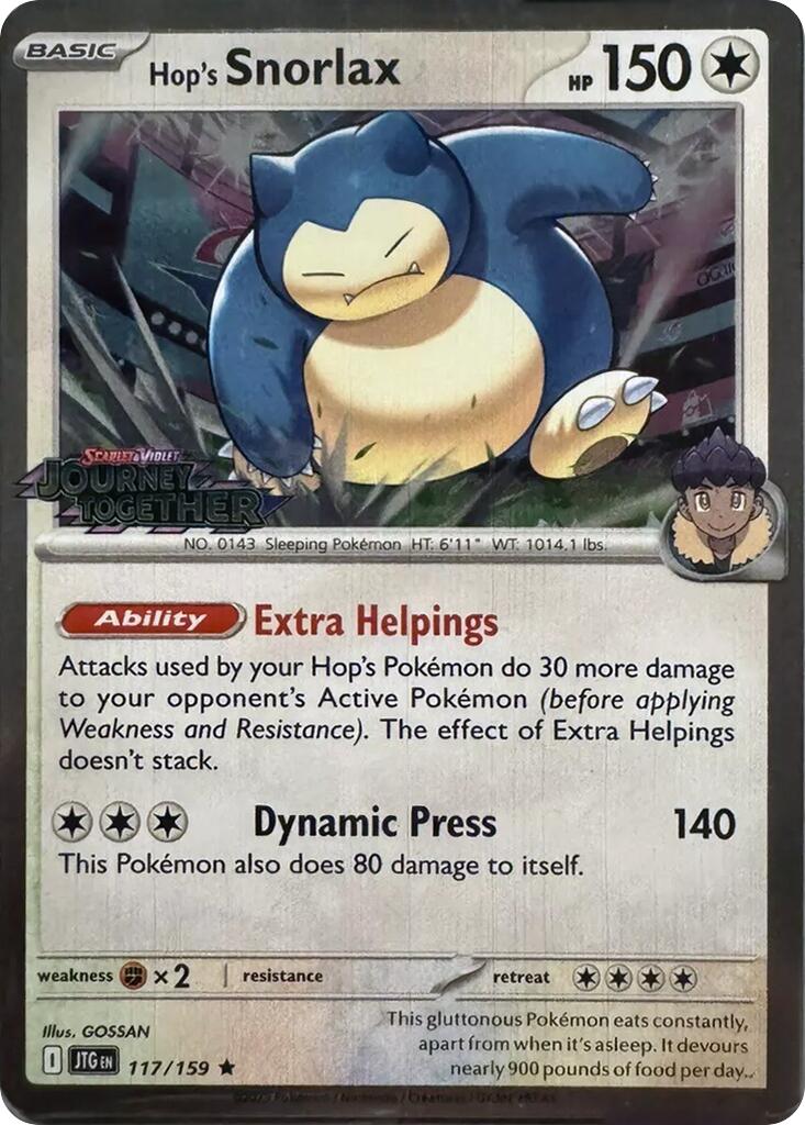 Hop's Snorlax (117/159) (Cosmos Holo) [Scarlet & Violet: Journey Together] | Eastridge Sports Cards & Games