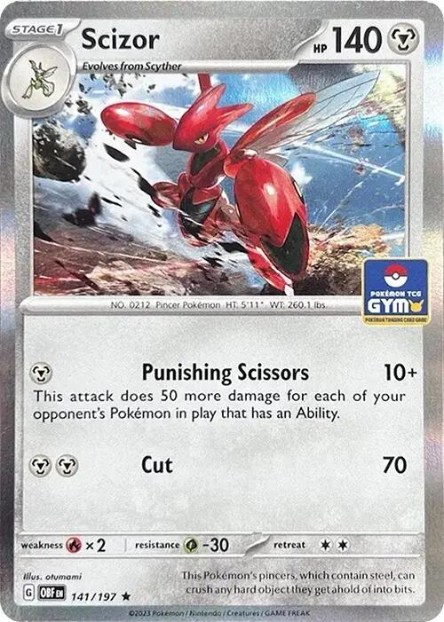 Scizor (141/197) (Pokemon Gym Promo) [Scarlet & Violet: Obsidian Flames] | Eastridge Sports Cards & Games