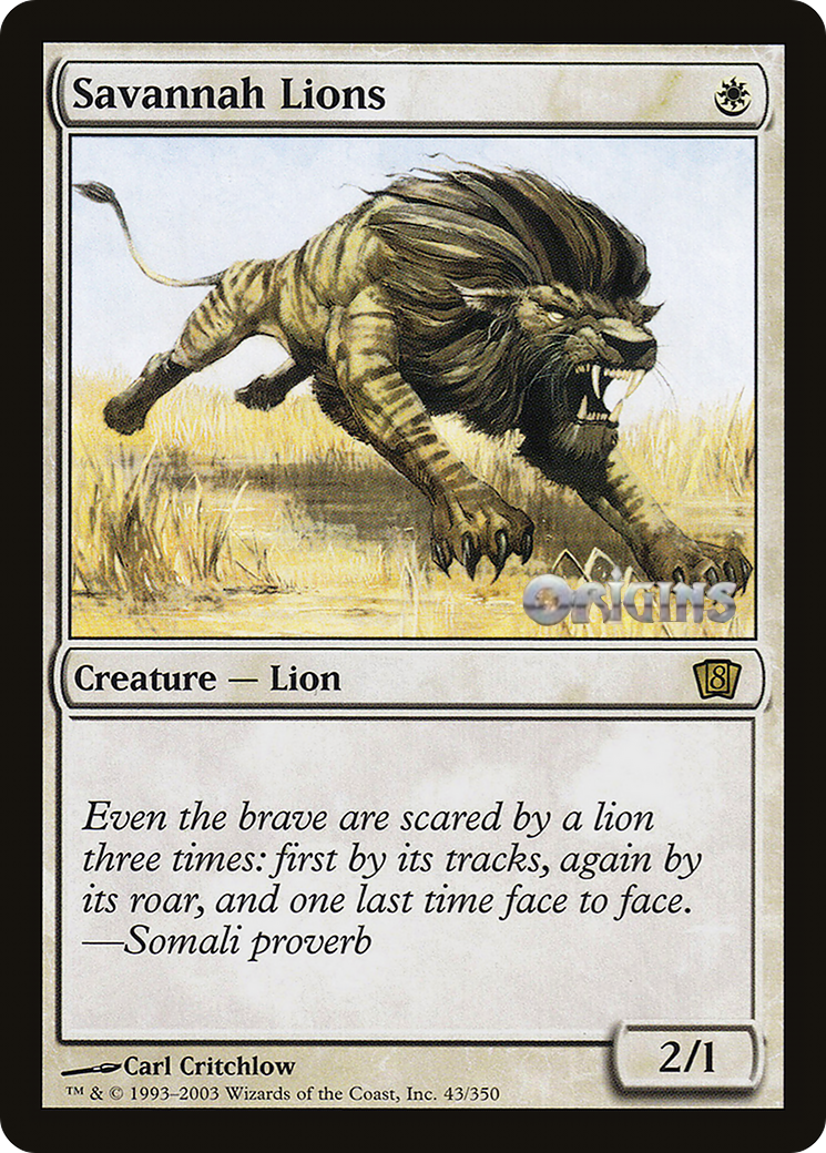 Savannah Lions (Origins 2003) [Oversize Cards] | Eastridge Sports Cards & Games