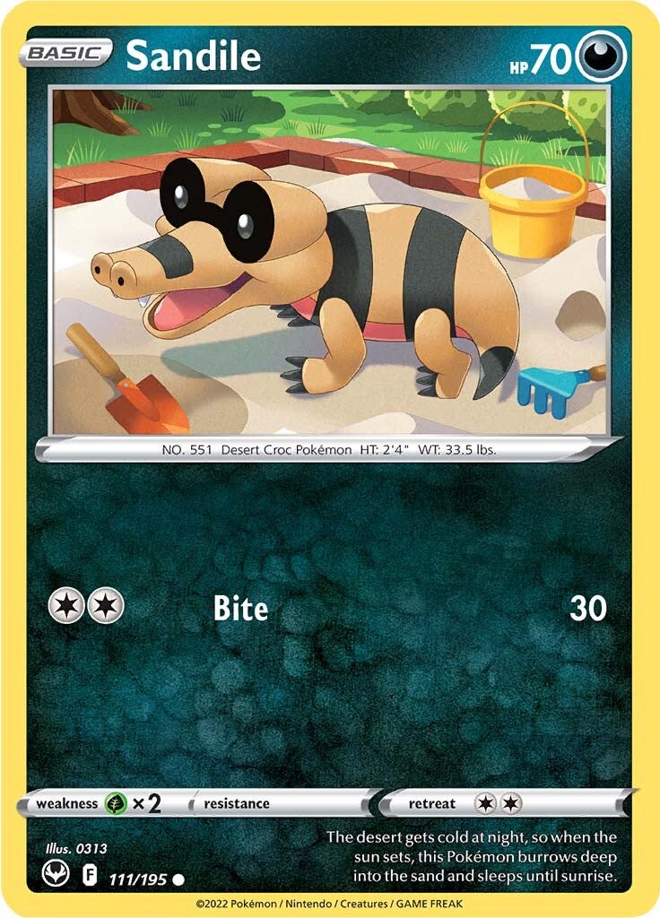 Sandile (111/195) [Sword & Shield: Silver Tempest] | Eastridge Sports Cards & Games